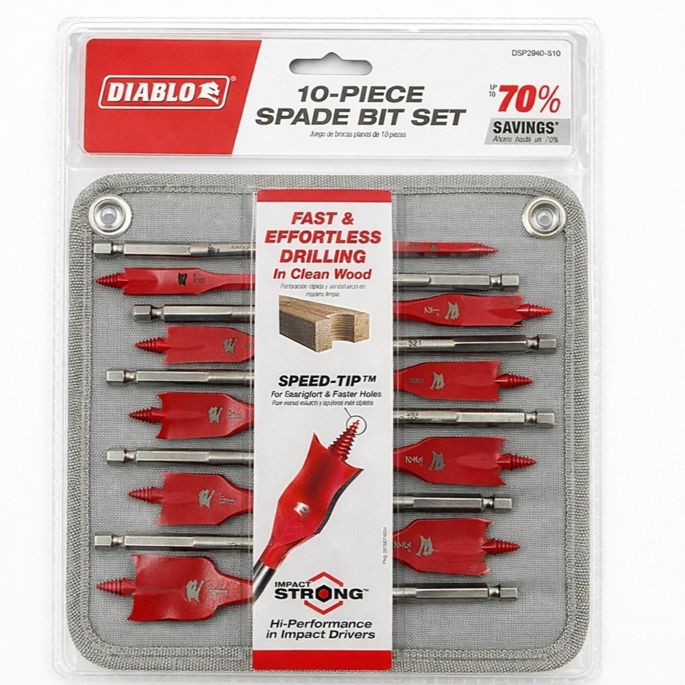 NEW‎ Diablo 10-piece high-speed steel spade bit set (model DSP2940-S10) #0636